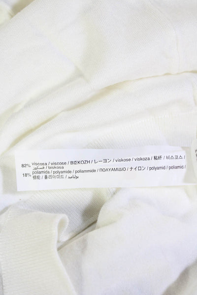 Zara Womens Basic White Mock Neck Short Sleeve T-Shirt Size M