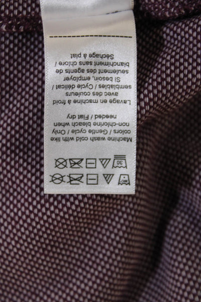 Untuckit Mens Polo Collared Button Purple Long Sleeve Cotton Blend Size M