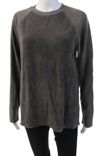 Theory Unisex Pullover Sweatshirt Dark Gray Crew Neck 100% Pima Cotton Size S