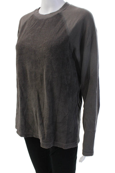 Theory Unisex Pullover Sweatshirt Dark Gray Crew Neck 100% Pima Cotton Size S