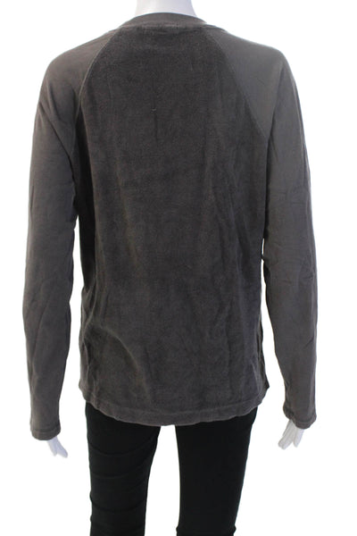 Theory Unisex Pullover Sweatshirt Dark Gray Crew Neck 100% Pima Cotton Size S