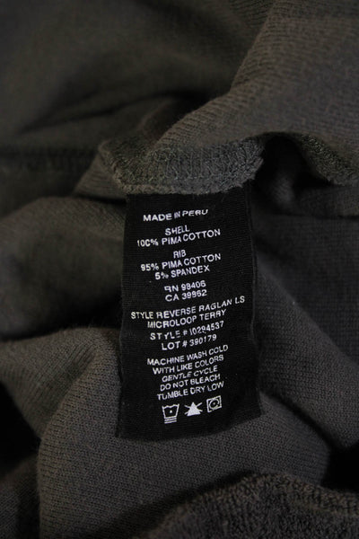 Theory Unisex Pullover Sweatshirt Dark Gray Crew Neck 100% Pima Cotton Size S