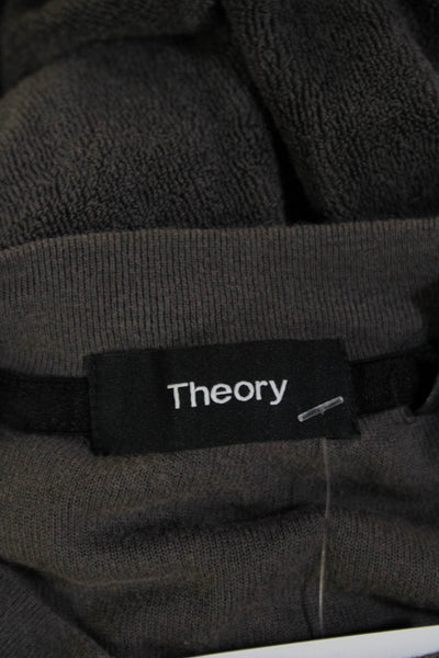 Theory Unisex Pullover Sweatshirt Dark Gray Crew Neck 100% Pima Cotton Size S