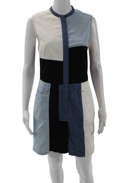 3.1 Phillip Lim Women Beige Shift Shirt Dress Sleeveless Crew Neck Size 6