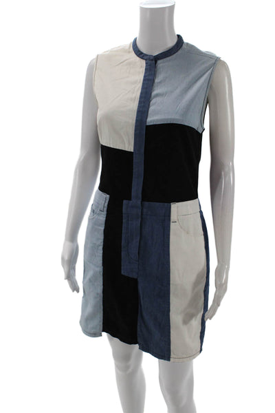 3.1 Phillip Lim Women Beige Shift Shirt Dress Sleeveless Crew Neck Size 6