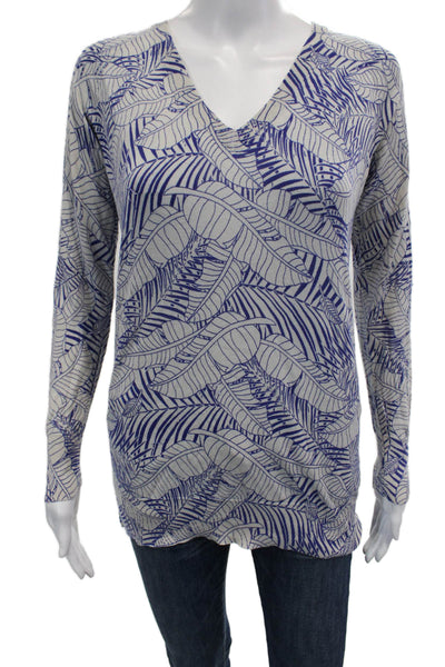 Equipment Femme Womens Tunic V-Neck Long Sleeve Beige Blouse Size S