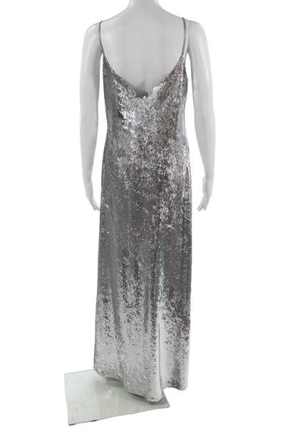 Lafayette 148 New York Womens Gray V-Neck Maxi Slip Dress Size S