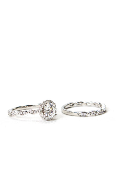 Designer Womens 950 PT 0.78CT Lab Grown Main Diamond Wedding Set Sz 6 7g 1.18CTW