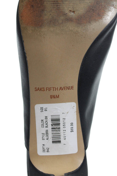 Saks Fifth Avenue Womens Pointed Toe Slip On Stilettos Black Size 9.5