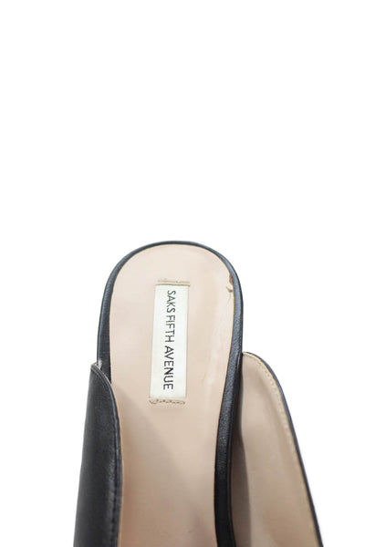 Saks Fifth Avenue Womens Pointed Toe Slip On Stilettos Black Size 9.5
