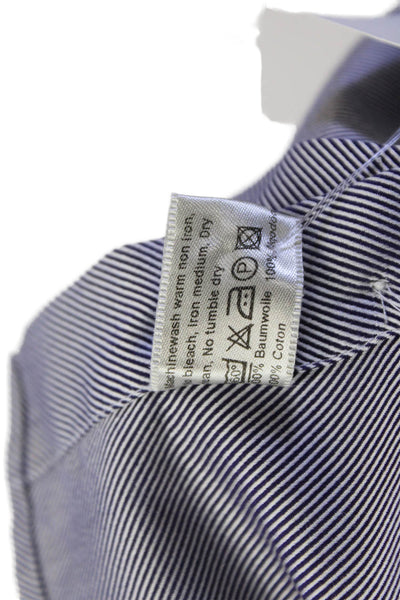 Eton Mens Dress Shirt Gray Cotton Point Spread Collar Long Sleeve Size 15