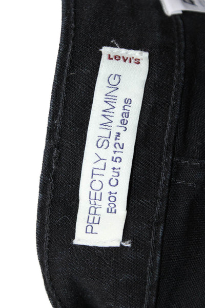Levis Womens Black Bootcut Jeans Button Closure 98% Cotton Size 4
