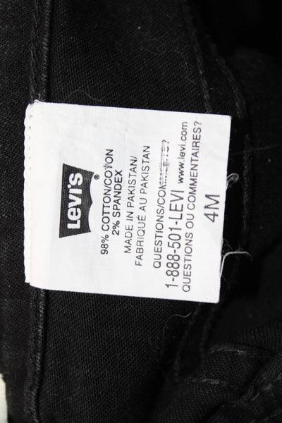 Levis Womens Black Bootcut Jeans Button Closure 98% Cotton Size 4