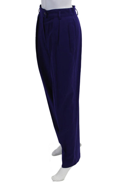 Escada Women Dress Pants Purple Virgin Wool Button Inseam 30 Size 38