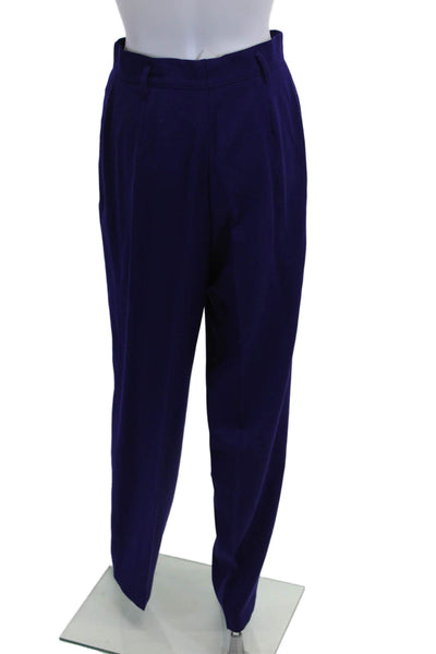 Escada Women Dress Pants Purple Virgin Wool Button Inseam 30 Size 38