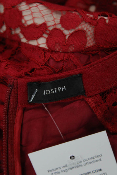 Joseph Women A-Line Fit & Flare Floral Mid-Calf Dress Red Size 40