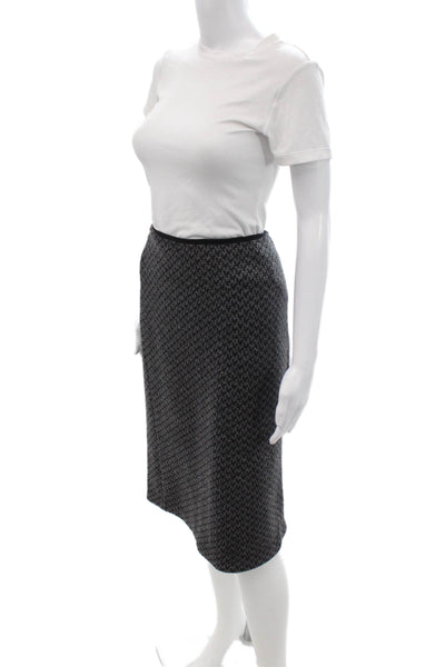 Armani Collezioni Womens Herringbone Straight Pencil Skirt Dark Gray Size 12