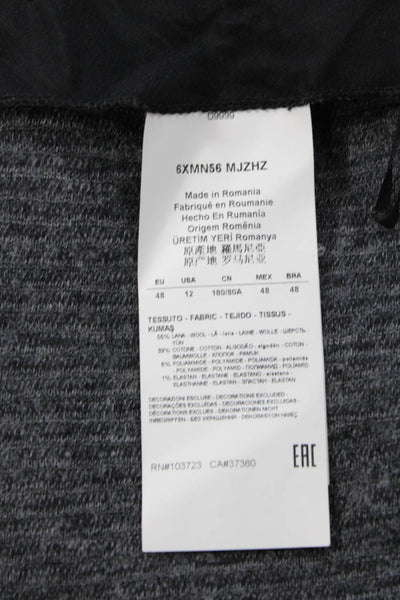 Armani Collezioni Womens Herringbone Straight Pencil Skirt Dark Gray Size 12
