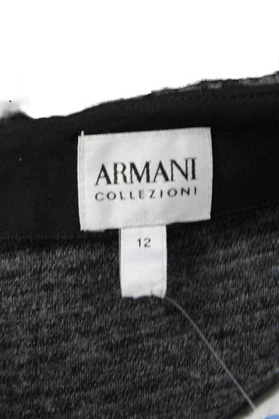 Armani Collezioni Womens Herringbone Straight Pencil Skirt Dark Gray Size 12