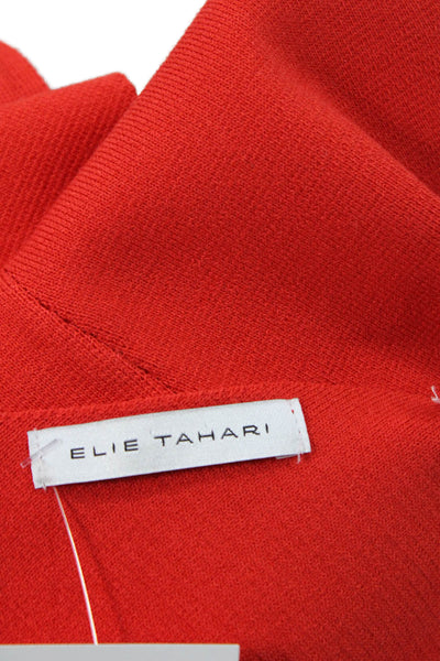 Elie Tahari Women Red V-Neck Sleeveless Tank Zip Closure Size S