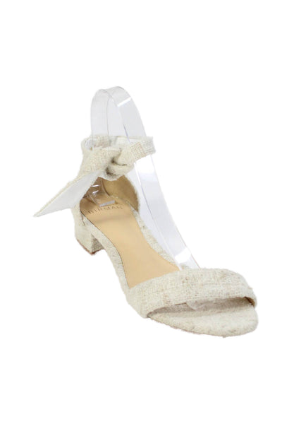 Alexandre Birman Womens Textured Open Toe Ankle Strap Sandals White Size 37 7