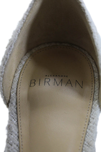 Alexandre Birman Womens Textured Open Toe Ankle Strap Sandals White Size 37 7