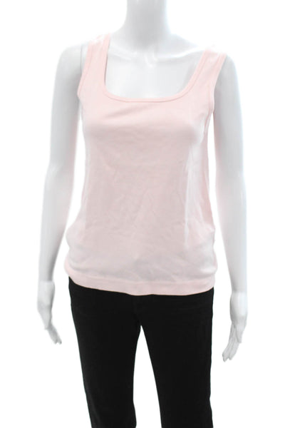 Three Dots Womens Basic Pink Sleeveless Square Neck Cotton Tank Size XL