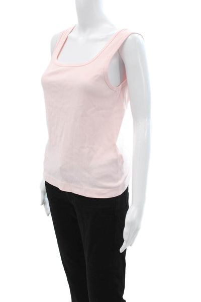 Three Dots Womens Basic Pink Sleeveless Square Neck Cotton Tank Size XL