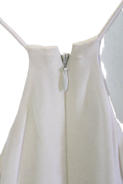 J Crew Collection Women Beige Silk V-Neck Sleeveless Jumpsuit Size 6