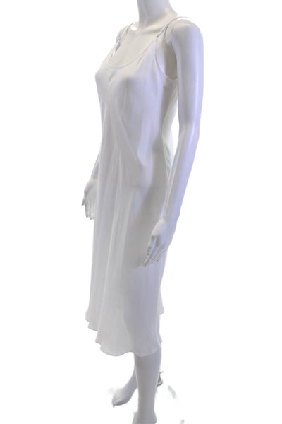 Argent Women White Slip Dress Mid Calf Sleeveless Polyester Blend Size 6