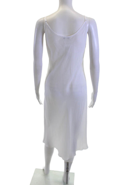 Argent Women White Slip Dress Mid Calf Sleeveless Polyester Blend Size 6