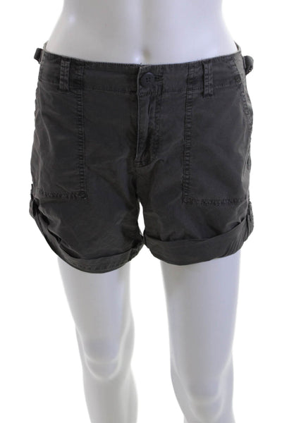 Sanctuary Unisex Cargo Chino Shorts Dark Gray Buckle Size 24