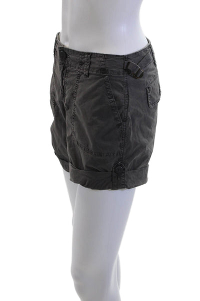 Sanctuary Unisex Cargo Chino Shorts Dark Gray Buckle Size 24