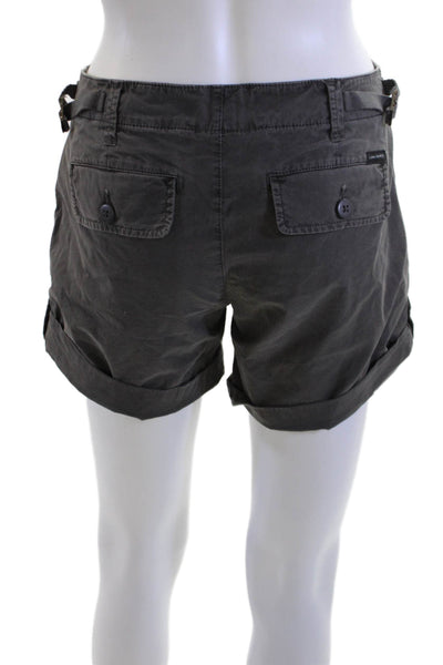 Sanctuary Unisex Cargo Chino Shorts Dark Gray Buckle Size 24