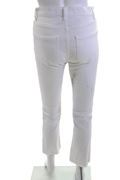 Veronica Beard Women Cropped Flared High Rise White Jeans Size 24