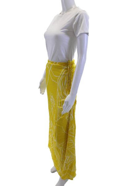 Christopher Esber Women Maxi Wrap Skirt Yellow Viscose Spandex Size 4