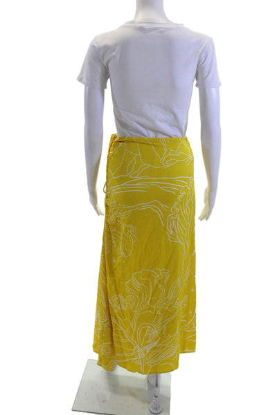 Christopher Esber Women Maxi Wrap Skirt Yellow Viscose Spandex Size 4