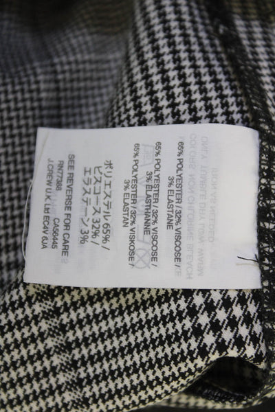 J Crew Womens Cropped Paperbag Dress Pants Black Plaid 24in Inseam Size 4