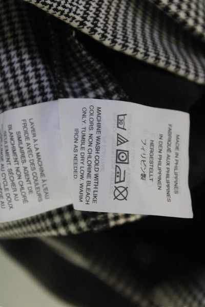 J Crew Womens Cropped Paperbag Dress Pants Black Plaid 24in Inseam Size 4