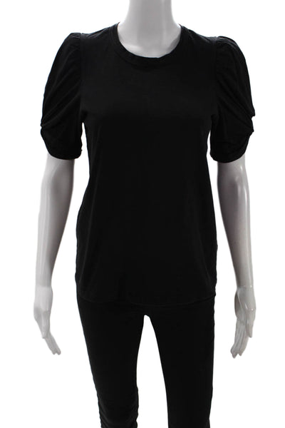 ALC Womens Basic Black Cotton Crew Neck Short Sleeve T-Shirt Size S