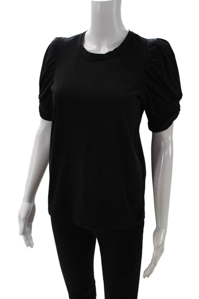 ALC Womens Basic Black Cotton Crew Neck Short Sleeve T-Shirt Size S