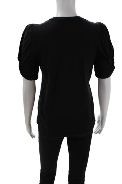 ALC Womens Basic Black Cotton Crew Neck Short Sleeve T-Shirt Size S
