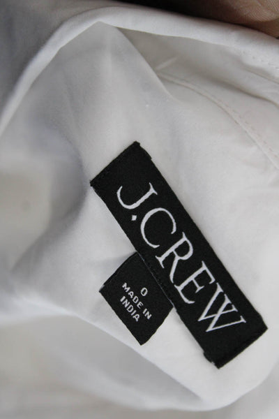 J Crew Women Collared Short Sleeve Cotton Button-Up Top White Size 0