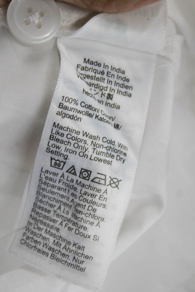 J Crew Women Collared Short Sleeve Cotton Button-Up Top White Size 0