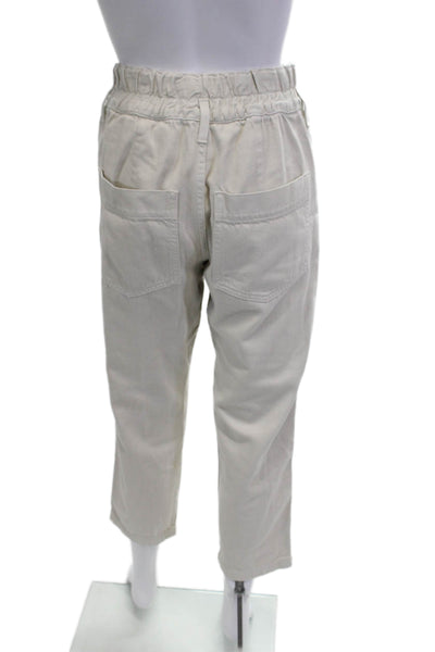 Amo Unisex Cropped Paperbag White High Rise Pants Size 23