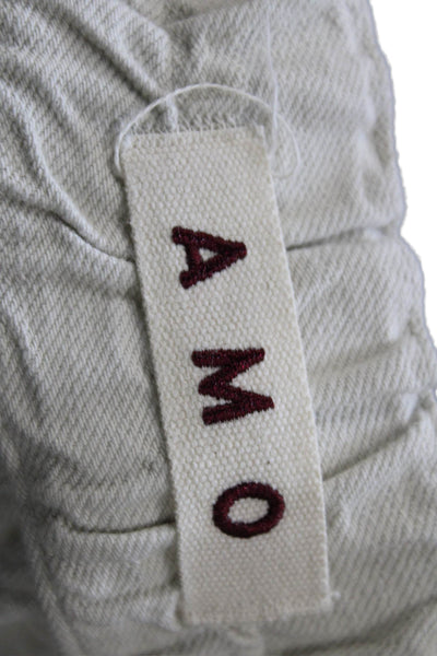 Amo Unisex Cropped Paperbag White High Rise Pants Size 23