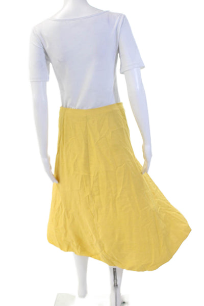 Vince Womens A-Line Wrap Skirt Yellow 100% Modal Long Size 4