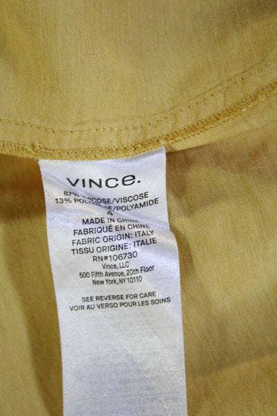 Vince Womens A-Line Wrap Skirt Yellow 100% Modal Long Size 4