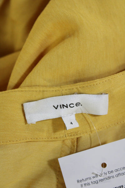 Vince Womens A-Line Wrap Skirt Yellow 100% Modal Long Size 4