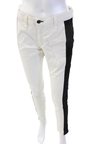 Rag & Bone Jean Unisex Cropped Ankle Striped Black Jeans Button Closure Size 30